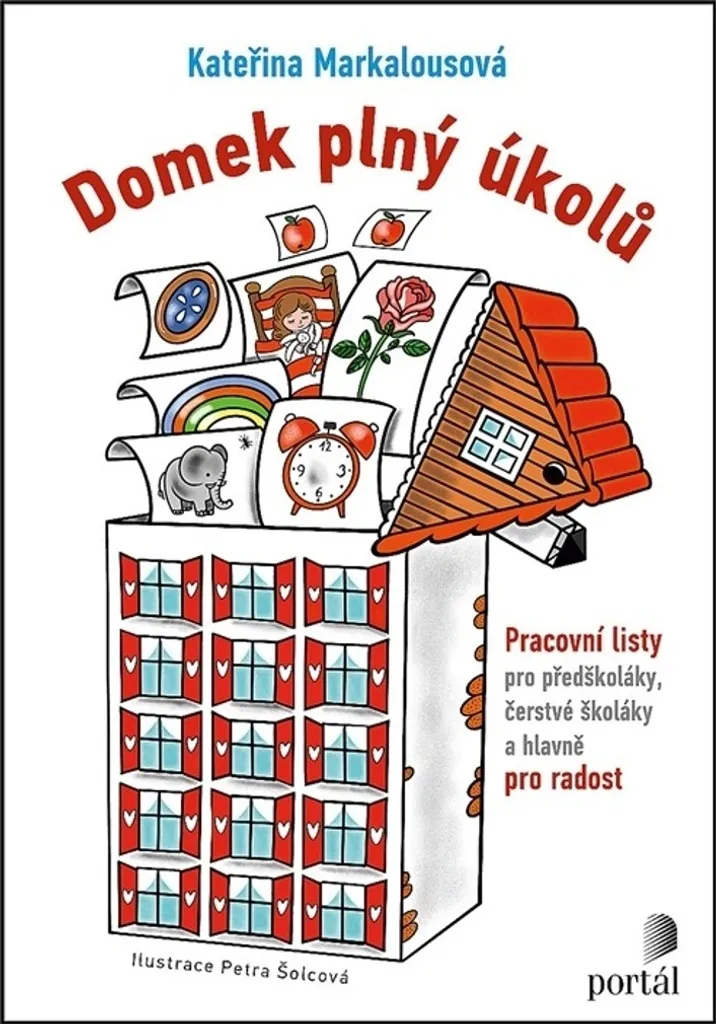 Livre éducatif illustré Domek plný úkolů avec exercices de logique enfant