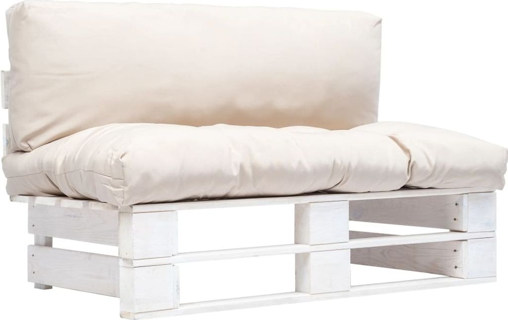 Maison Exclusive - Outdoor-Sofa Paletten mit Kissen in Sandfarben Kiefernholz