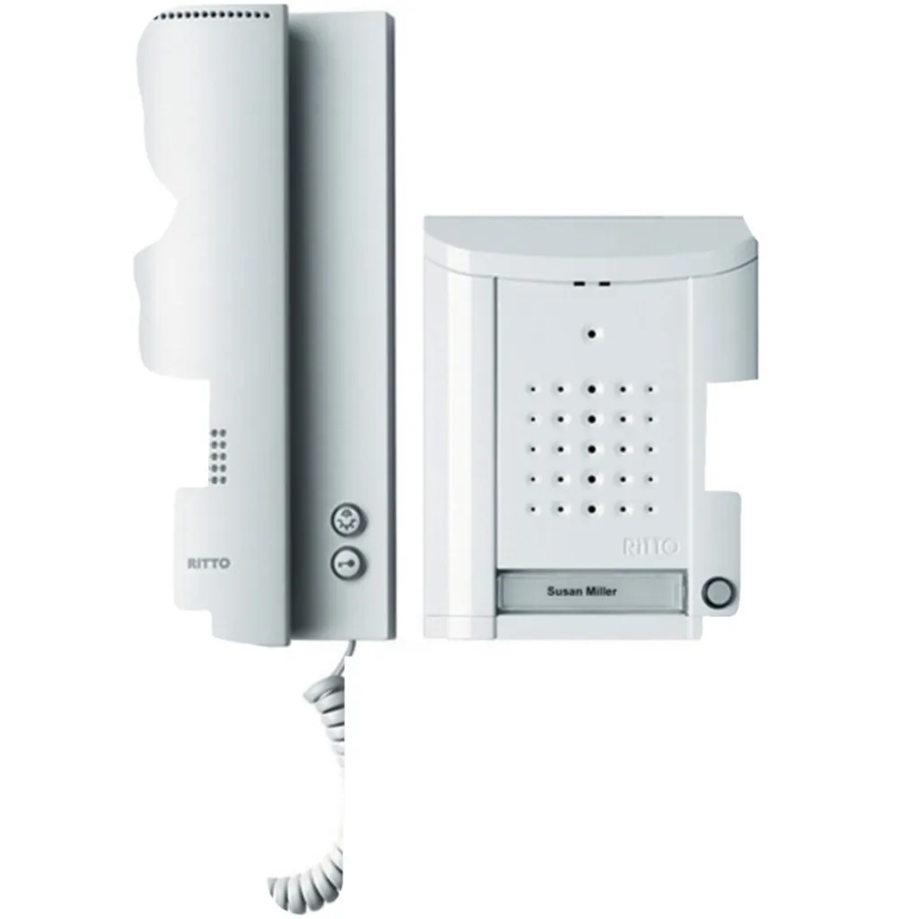Interphone audio Ritto Entravox 1 poste kit complet blanc ws 1841170