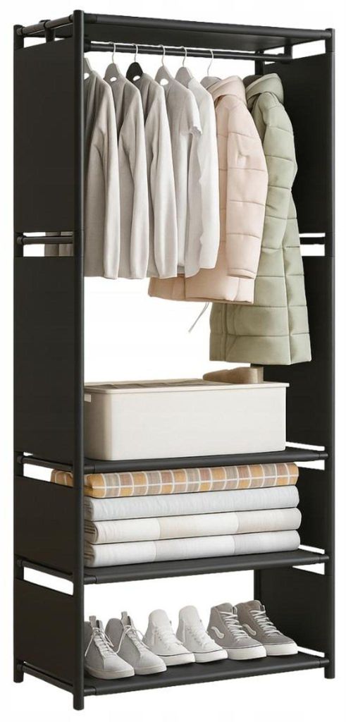 Materialschrank - Textilschrank - zusammenklappbarer Kleiderschrank - Regal für Schuhe und Kleidung - 170x60x36 cm