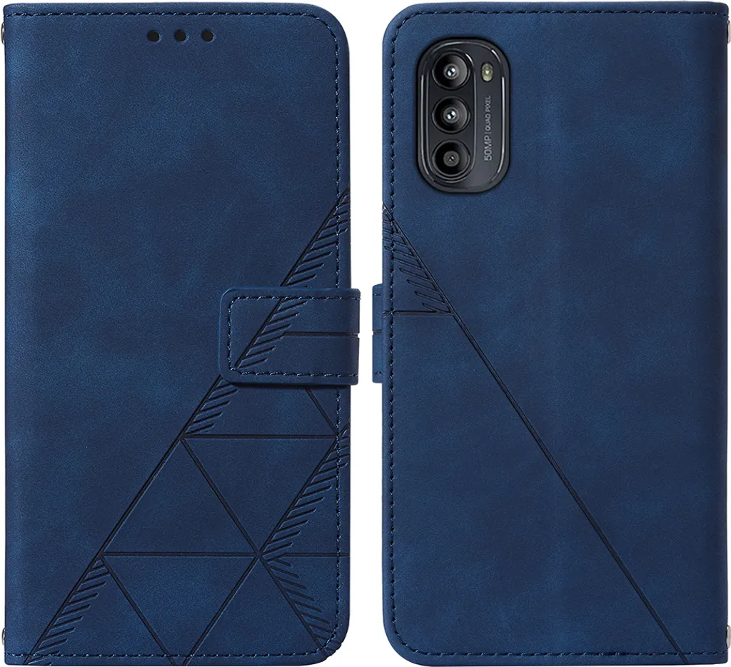 Cover Motorola G52 Portafoglio Blu: Custodia Antiurto Porta Carte