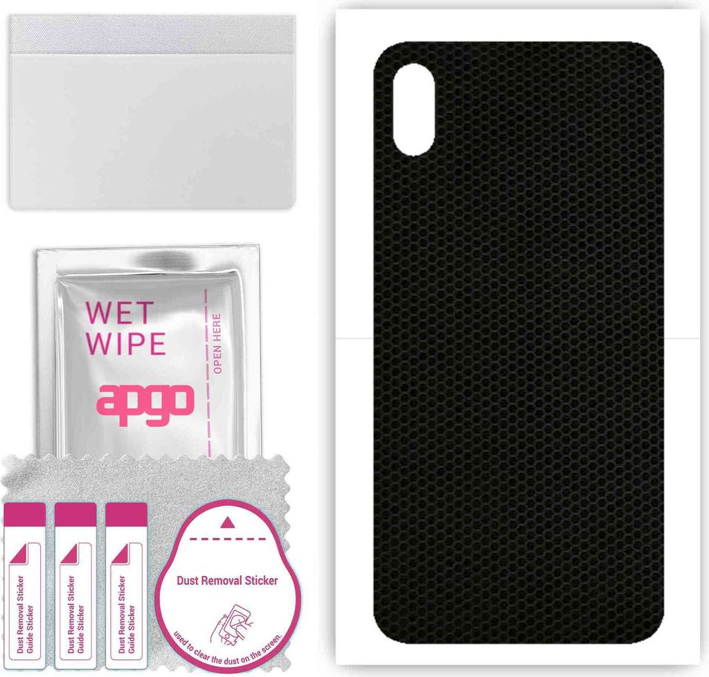 apgo Rückseite Schutzfolie, Skin, kompatibel mit Apple iPhone XS Max, Hinten Displayschutzfolie aus Vinylfolie, kratzfest, einfache Montage - Matrix