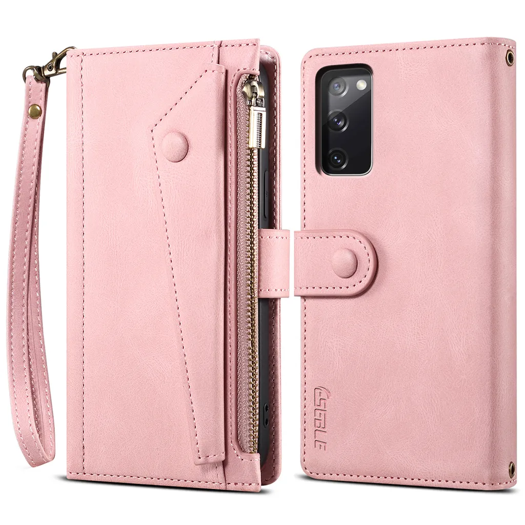 Custodia Samsung S20 FE Portafoglio Pelle Rosa - Protezione Totale