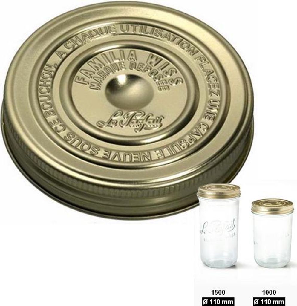 Satz mit 6 schraubkappen 11cm Le parfait 610089