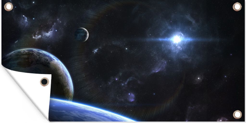 MuchoWow 80x40 cm Outdoor-Poster Gartendeko Sichtschutz Garten Poster für den Garten Sternplaneten