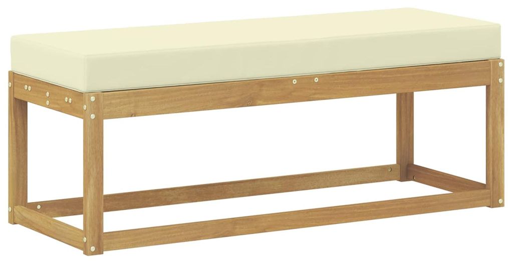 vidaXL Outdoor Hocker Bank Weiß 115 x 43 x 45 cm Massivholz Akazie