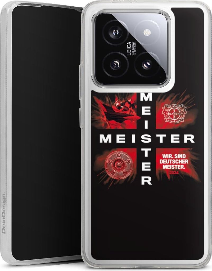 DeinDesign Handyhülle für Xiaomi 14T Silikon Hülle Case Smartphone Schutzhülle Bayer 04 Leverkusen Meister Offizielles Lizenzprodukt