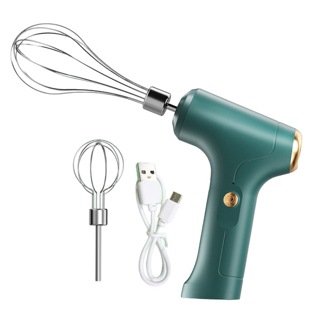 Elektrischer Schneebesen, vertikaler Buttermixer, kabelloser Sahnebesen,automatischer Milchaufschäumer,(Grün)