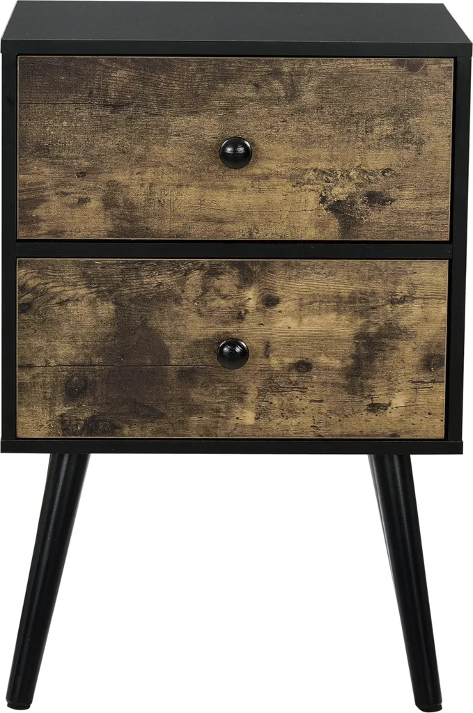 Table de nuit bois pour chambre parentale commode basse style vintage