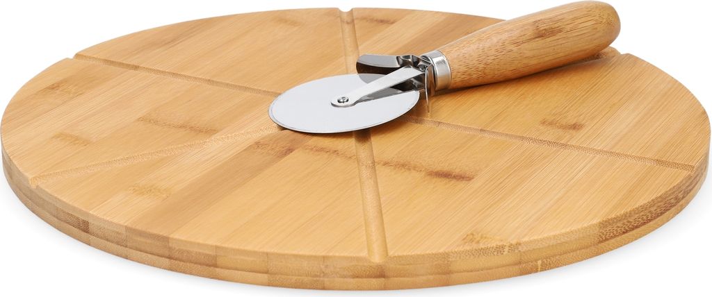 HOMLA BAMBOU Pizzabrett mit Messer 32 cm