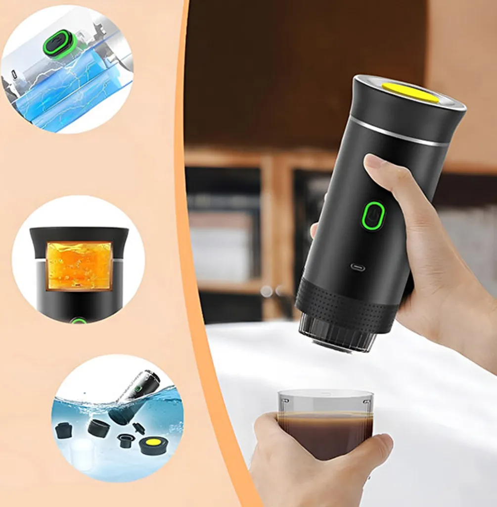 Machine à espresso pour camping et randonnée - 20 bars via USB-C