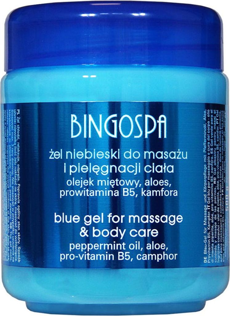 BingoSpa Żel niebieski do masażu i pielęgnacji ciała, 500g Obrázok produktu 