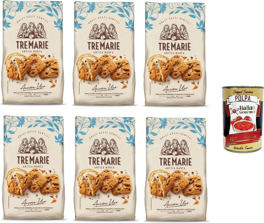 Tre Marie Ancora uno Frollini con caramello e cioccolato Shortbread mit Karamell und Schokolade 6x 315gr + Italian Gourmet polpa 400g