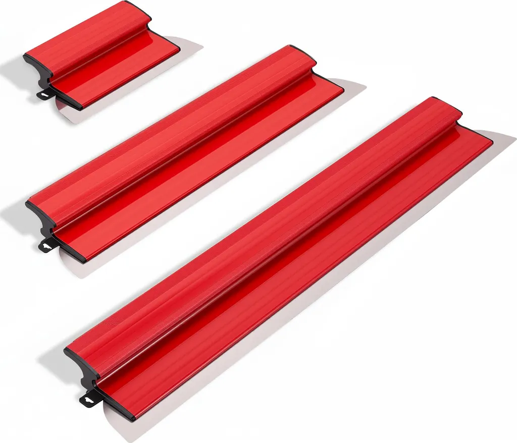 Lame raschianti per cartongesso - Set di spatole - Lame flessibili - Alluminio estruso - Set di tre pezzi - - Rosso