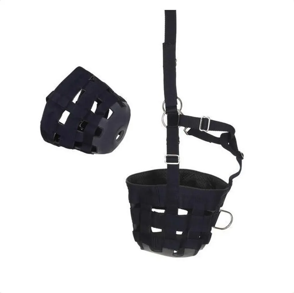 Muselière Horse Guard XL robuste avec licol pour chevaux de trait