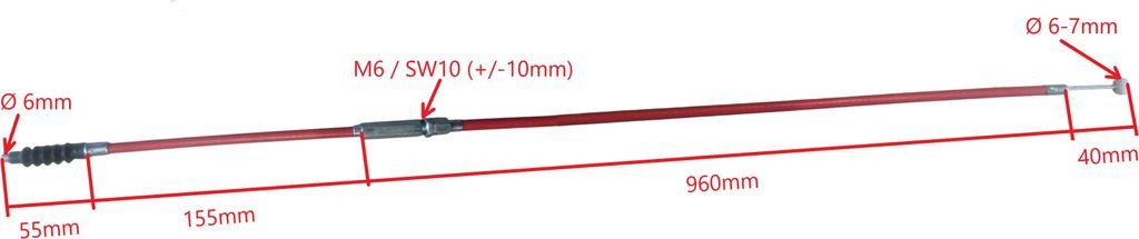 Kupplungsseil Kupplungszug Typ 1, Länge 1200 mm, Gewinde M8