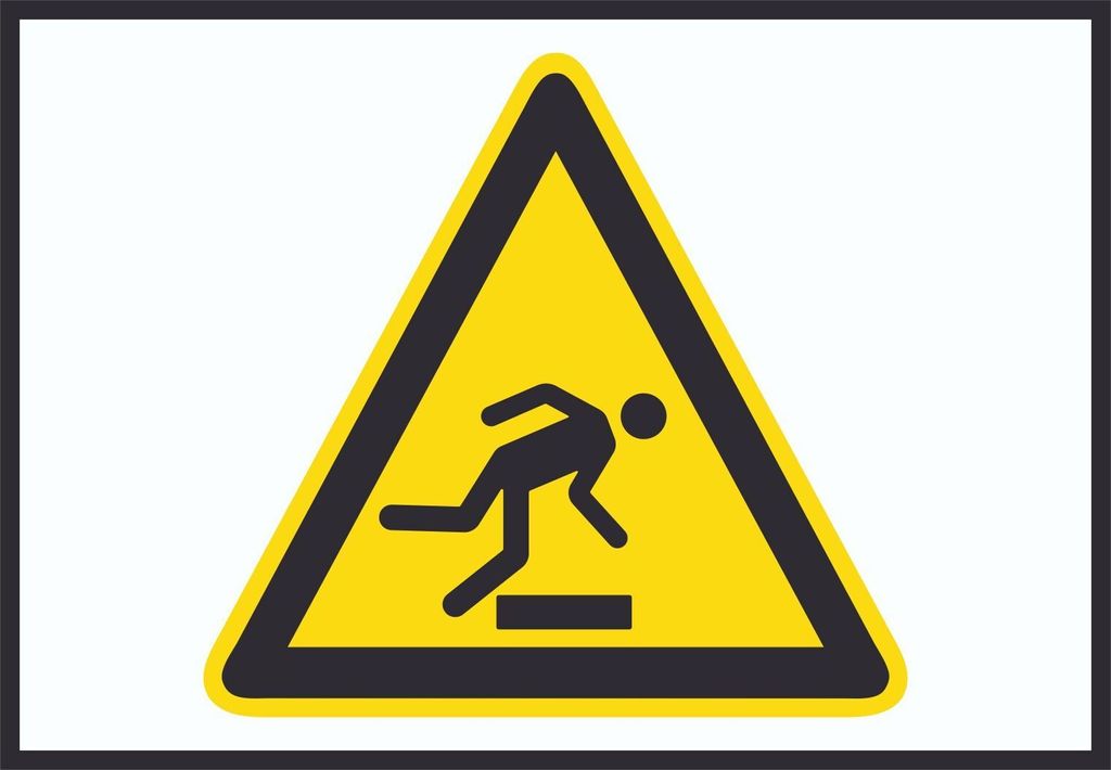 Achtung Hindernisse am Boden Symbol A2 Rückseite selbstklebend Schild