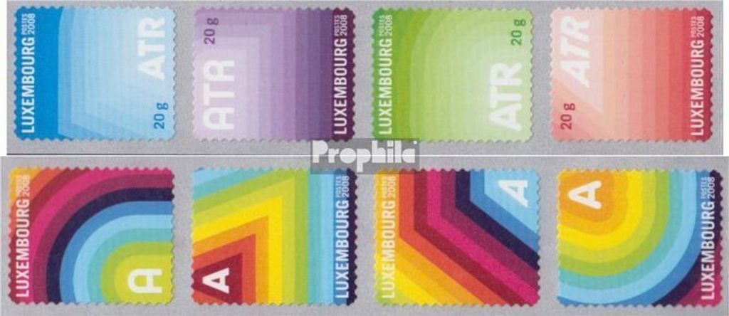 Briefmarken Luxemburg 2008 Mi 1791-1798 Viererstreifen (kompl.Ausg.) postfrisch Freimarken