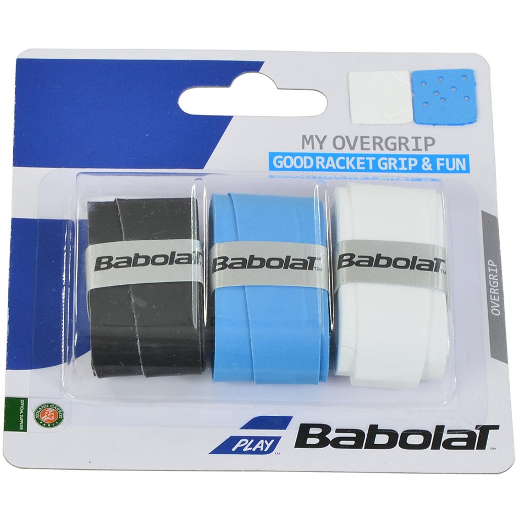 Babolat My Overgrip Goodracketgrip & Fun wrap weiß schwarz blau 3pcs 139366