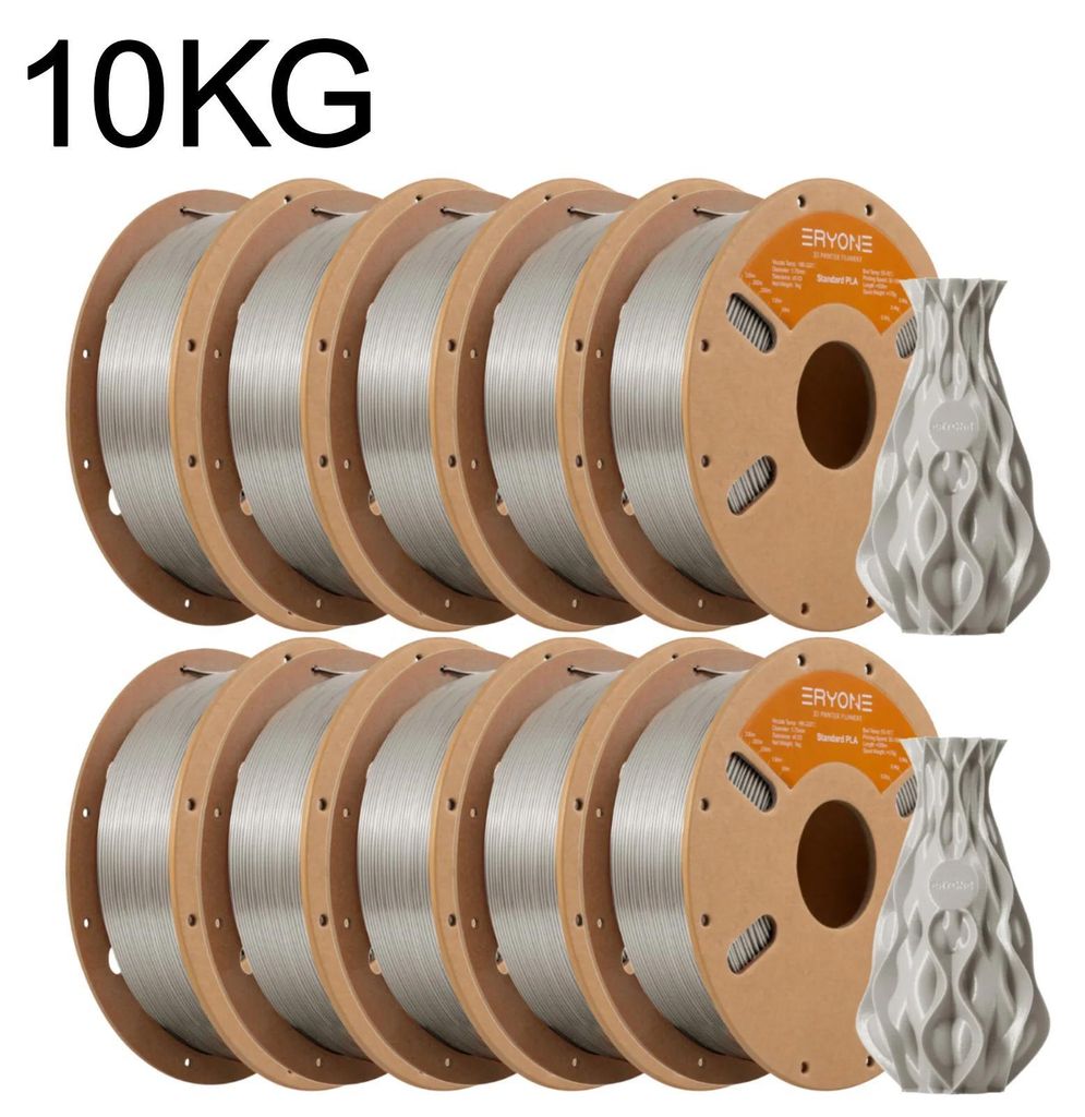 PLA Filament 3D Drucker - Standard PLA Filament - 1,75 mm Durchmesser - Geringe Schrumpfung - FDM 3D Printer - 10 kg Spule - Signalgrau