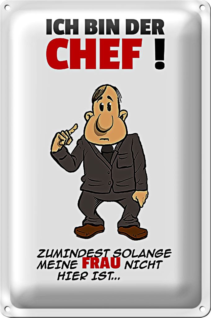 Blechschild Spruch 40x30cm Ich bin der Chef