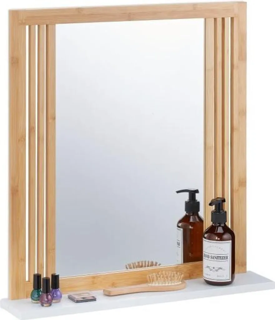 KARAT Mensola In Bambù Ohio 5 Livelli – Scaffale Stretto 60x26x130 Cm Per Bagno E Soggiorno, Panca Porta Fiori