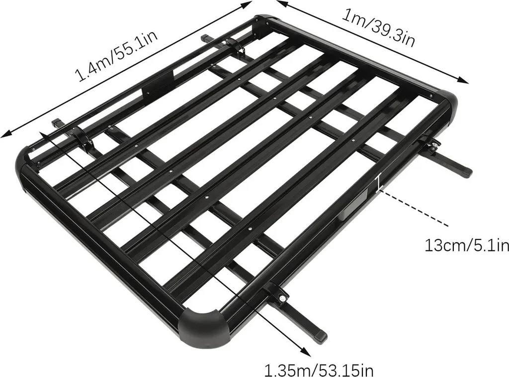Panier de galerie de toit pour SUV 140x100 cm charge max 150 kg acier - 2