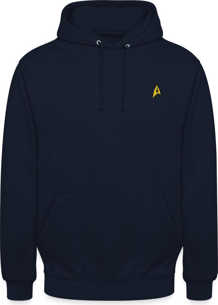 Spreadshirt Star Trek The Original Series Besatzung Logo Stick Uni Hoodie, L, Navy