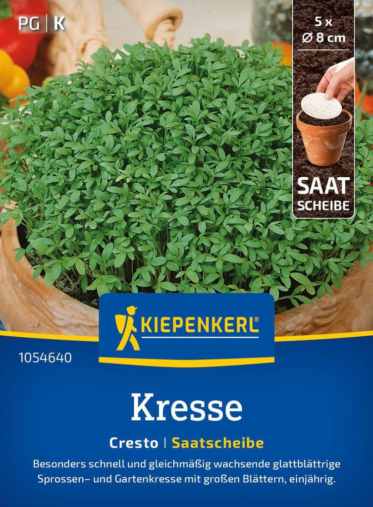 Kiepenkerl Kressesamen Saatscheibe Cresto Lepidium sativum 5 Stück