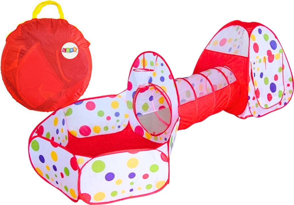 Plac Zabaw Dla Dzieci 3w1 Namiot Iglo Tunel Basen Kosz Na Piłki Czerwony