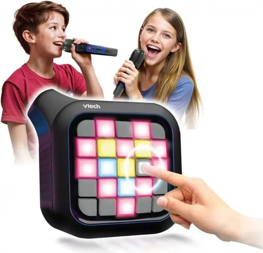 Karaoké VTech Fête de la Lumière avec Effets Disco et Micros Jumeaux