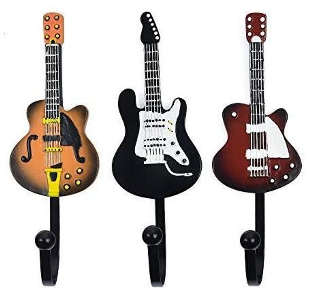Dekorative Haken in Vintage-Gitarrenform zum Aufhängen von Kleidung, Mänteln, Handtüchern, Schlüsseln, Hüten, Haken aus Kunstharz und Metall, ...