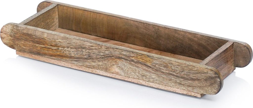 Marrakesch Vintage Tablett Serviertablett aus Holz 40 x 12 cm | Holztablett Ralio als Dekorative Tischdeko für Küche und Wohnzimmer | Vintage Fr...