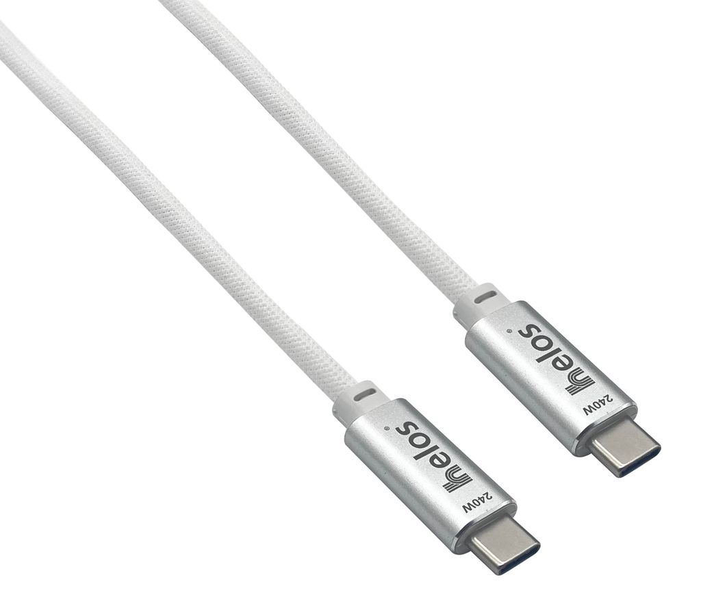 helos Anschlusskabel, USB 4, 40 Gbps 240W,Type-C PREMIUM Stecker, 2,0m, weiЯ