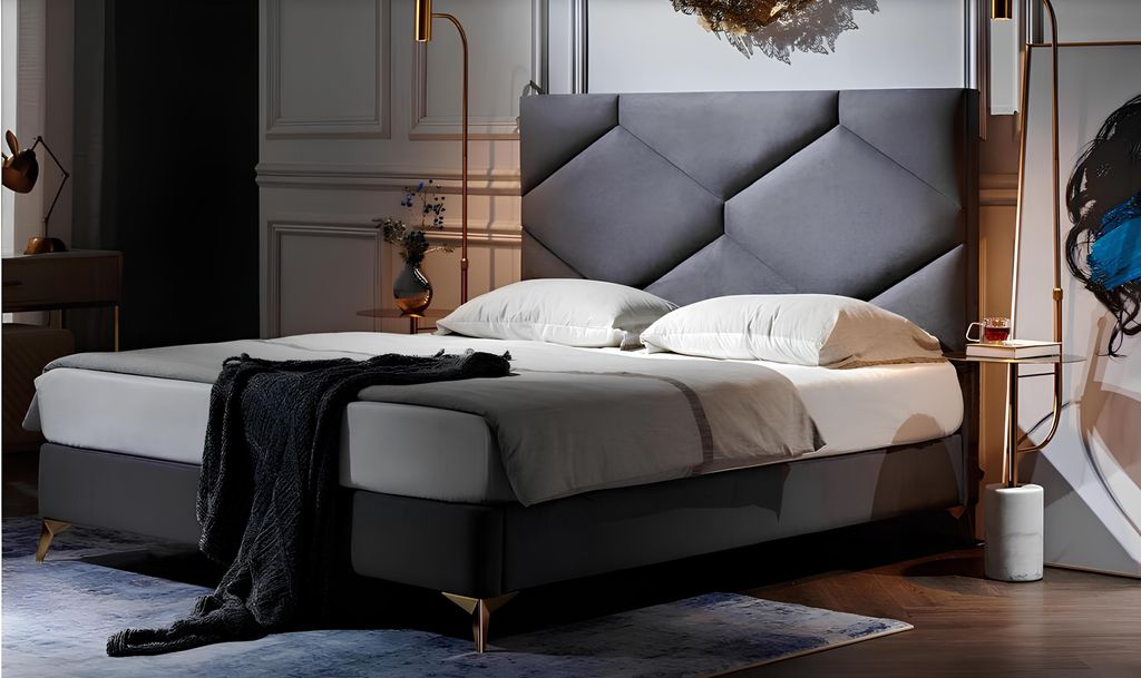 Bett 180x200cm Textil Schlafzimmer Möbel Luxury Moderne Betten Hotel Möbel Neu