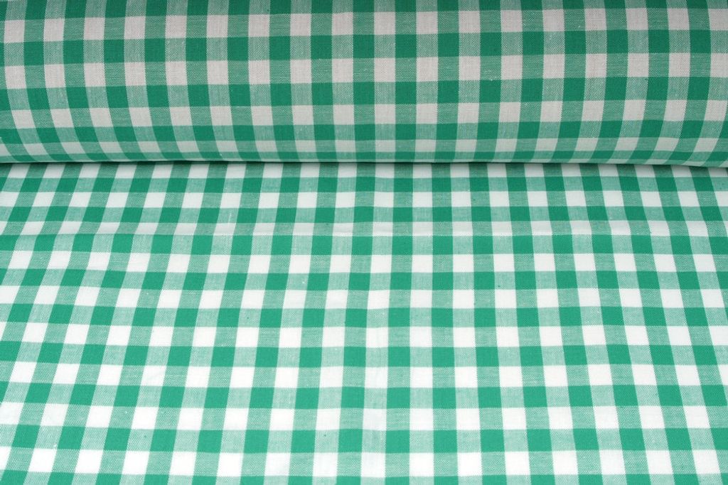 Plátno bavlněné, kanafas, zelená kostka 11 x 11mm, metráž / Obrázek produktu 