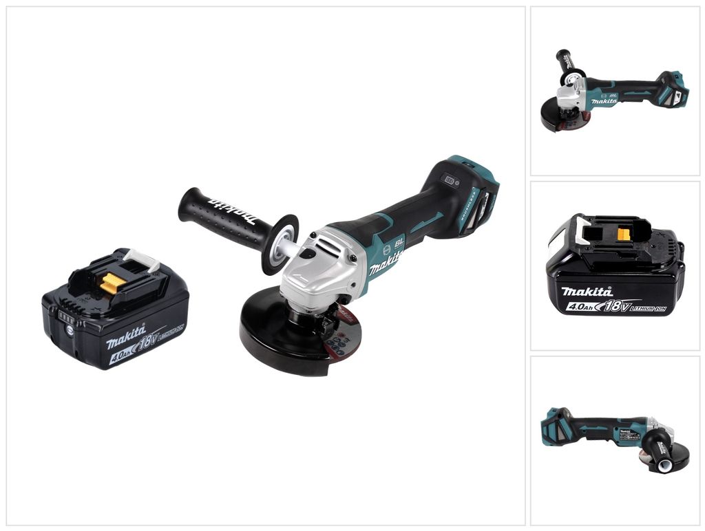 Makita DGA 517 M1 Akku Winkelschleifer 18 V 125 mm Brushless + 1x Akku 4,0 Ah - ohne Ladegerät
