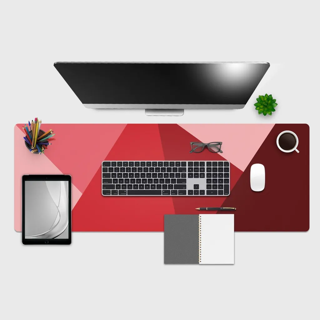 Tapis de Cuisine en Vinyle Géométrique 120x40cm Rouge Ruby Giallobus