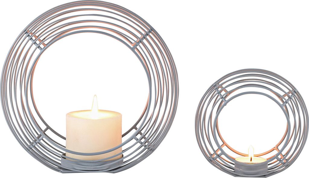 Marrakesch 2er Set Deko Aesthetic Windlichter Metall Draht 21 &14 cm groß grau | Windlicht Teelichthalter Looba als Gartendeko & Wohnzimmer Tisch ...