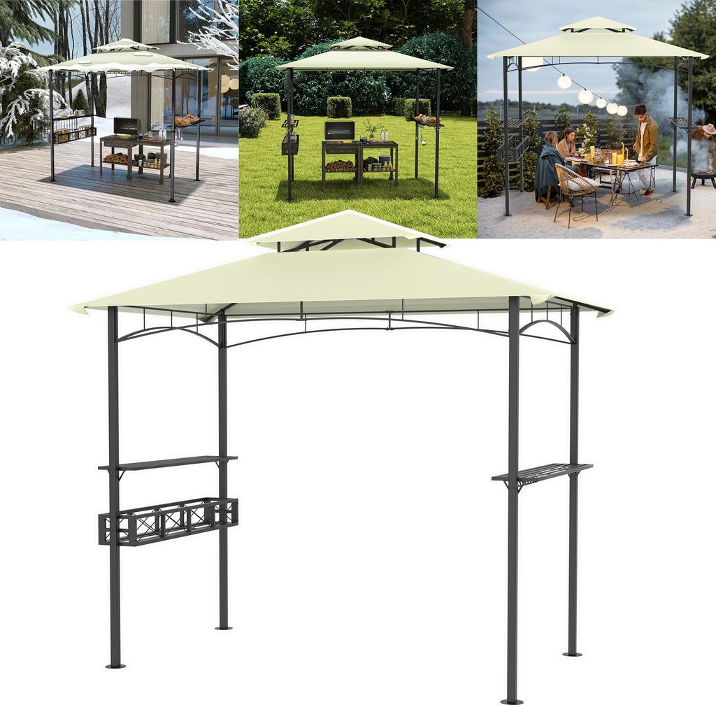 UISEBRT Grillpavillon mit beigefarbenem Dach - Grillzelt Produktbild 