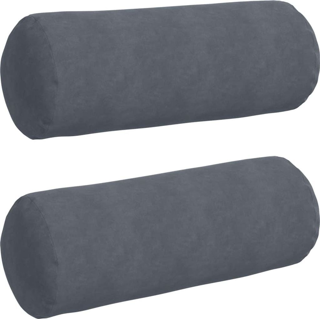 vidaXL Bolsterkissen 2 Stück Dunkelgrau Ø 25 x 70 cm Cordstoff