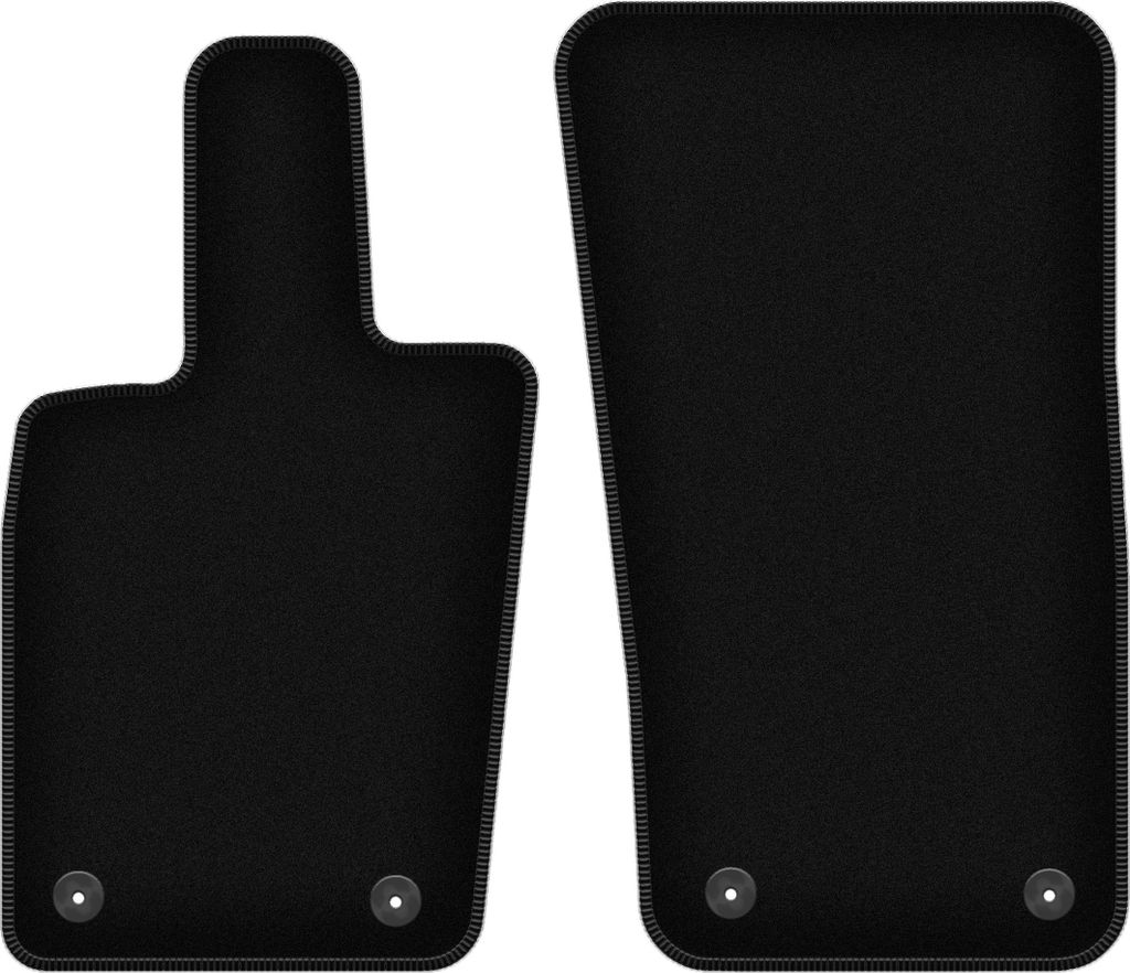Wielganizator Velours-Autoteppiche vorne – passend für Porsche Panamera II (Coupe, Bj. 2017-) – schwarz, passgenau, mit Befestigungen set 2 Stk.