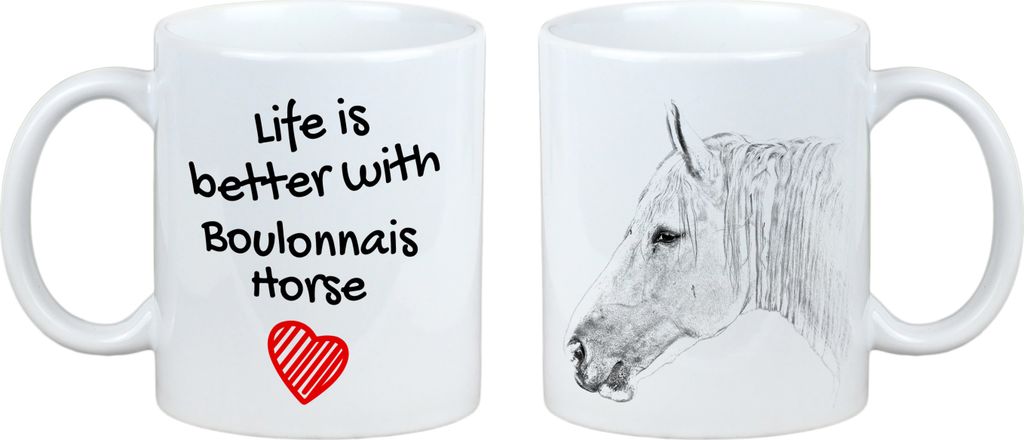 Boulonnais-Pferd - Tasse mit Pferd, Tasse mit Bild, personalisiertes Geschenk der Marke Art-Dog