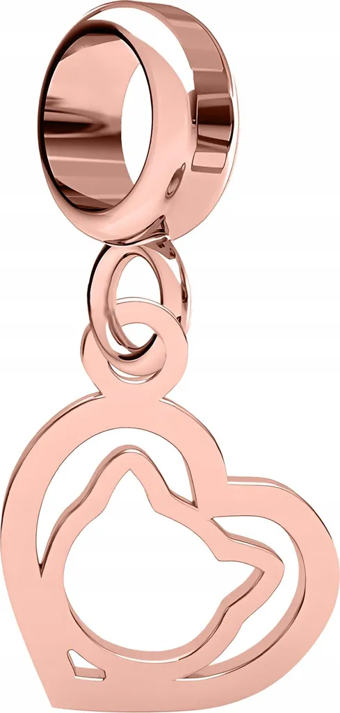 Charm Gatto Cuore Argento 925 Oro - Accessorio Trendy Must-Have