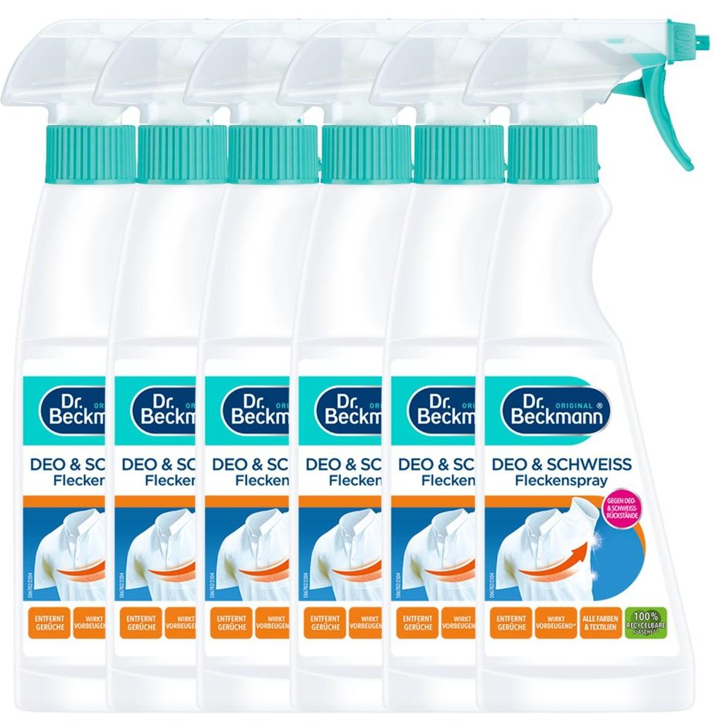 6x Dr.Beckmann Flecken-Spray Deo & Schweiß je 250ml