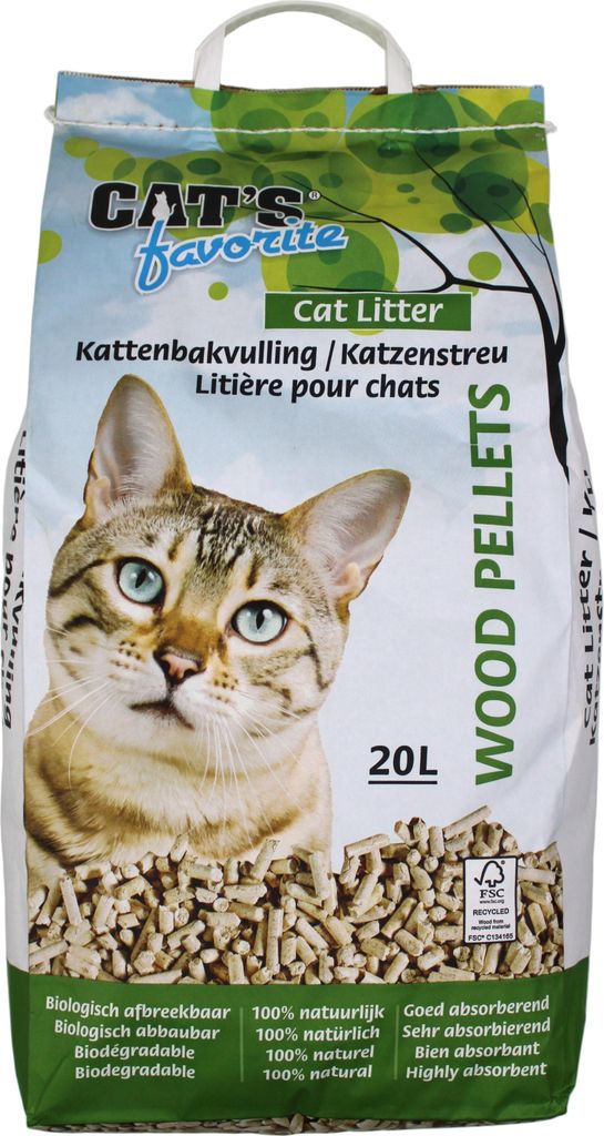 RHRQuality Kattenbakvulling – Houtkorrels 20L – Natuurlijke Kattenbak Vulling – Biologisch Afbreekbaar – Geurabsorberend & Stofvrij – Voo...