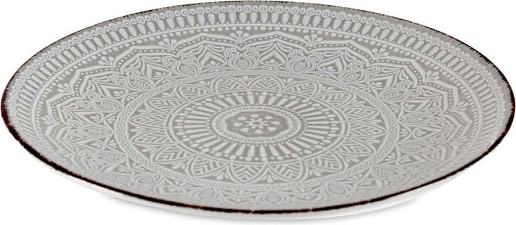 VESSIA | Teller - Essteller - 27 cm - grau creme - Dekorativ - Steingut