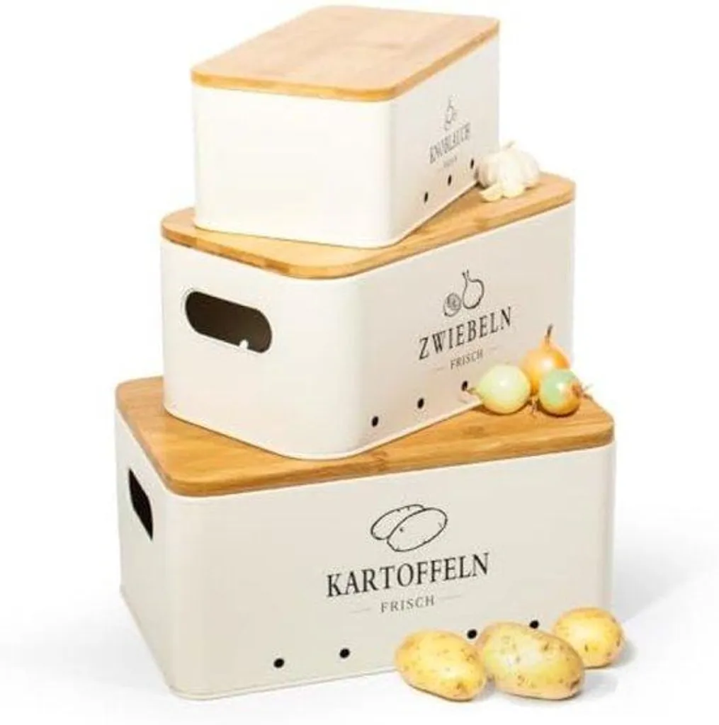 Boîte de Rangement Légumes pour Plan de Travail - Finition Beige Mate