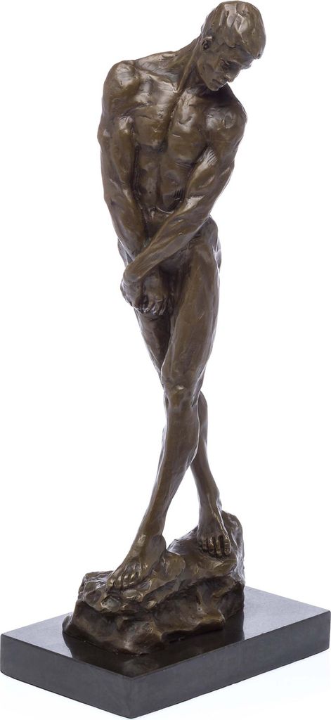 Bronzeskulptur Akt Mann Jüngling Bronze Skulptur Figur nach Rodin Kopie Replik
