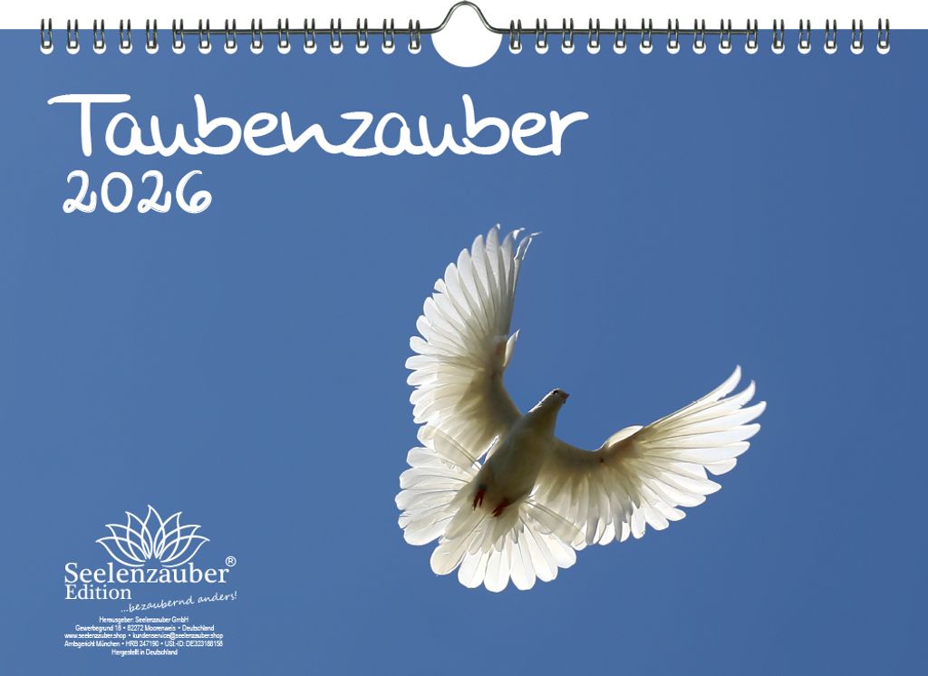 Taubenzauber DIN A4 Kalender für 2026 Vogel - Seelenzauber
